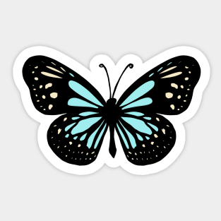 Black Blue and Yellow Butterfly Sticker